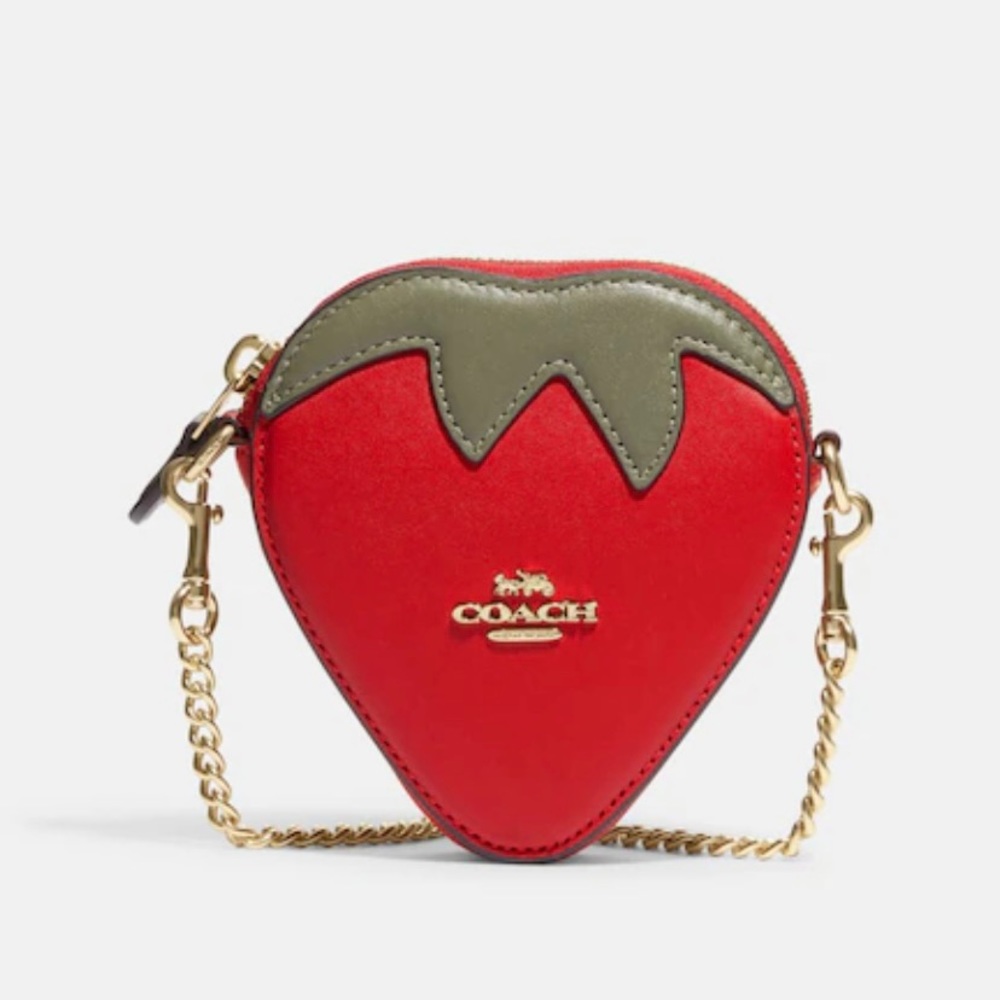 Coach Strawberry Coin Case crossbody without chain CI182 MSRP $150